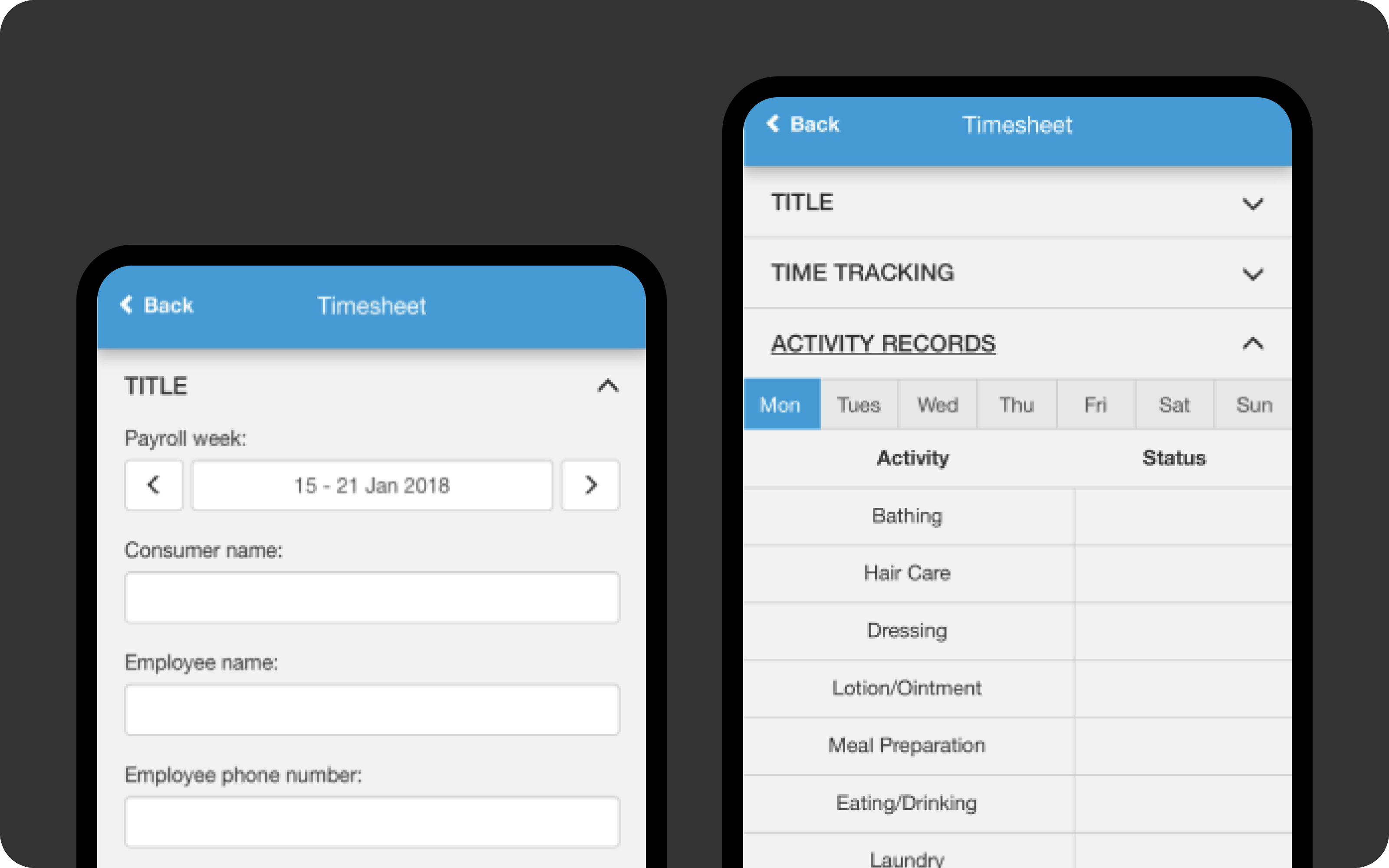 Sweet Home: Time Sheet